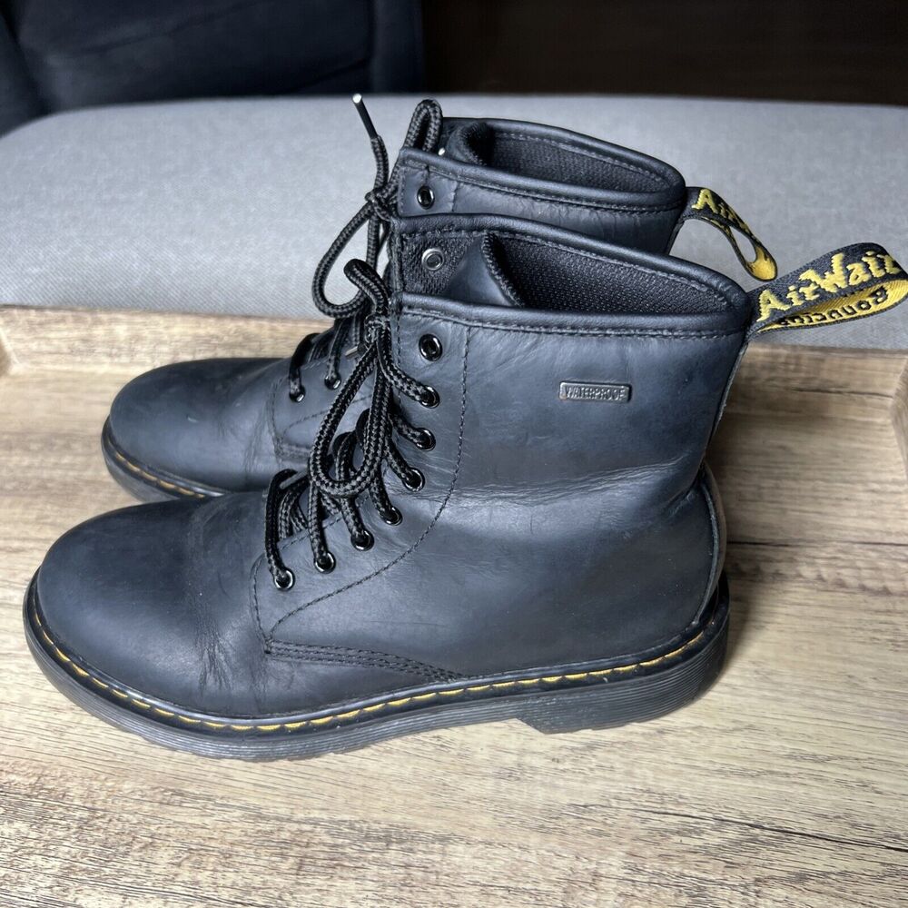 Dr. Doc Martens 1460 Waterproof Leather Lace Up Boots Black Size M: 4 W: 5
